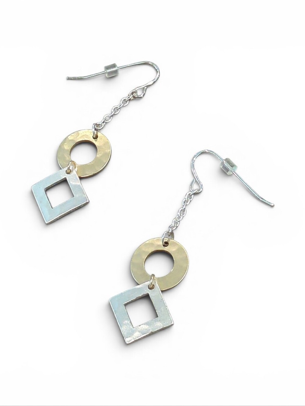 Like New Geometric Drop Earrings - Gold & Silver